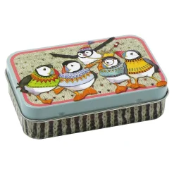 Emma Ball Woolly Puffins Set of 6 Stitch Crochet Markers in a Pocket Tin