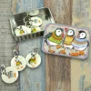 Emma Ball Woolly Puffins Tin and  Set of 6 Stitch Markers