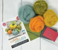 The Crafty Kit Co. Woolly Pumpkins Needle Felting Kit