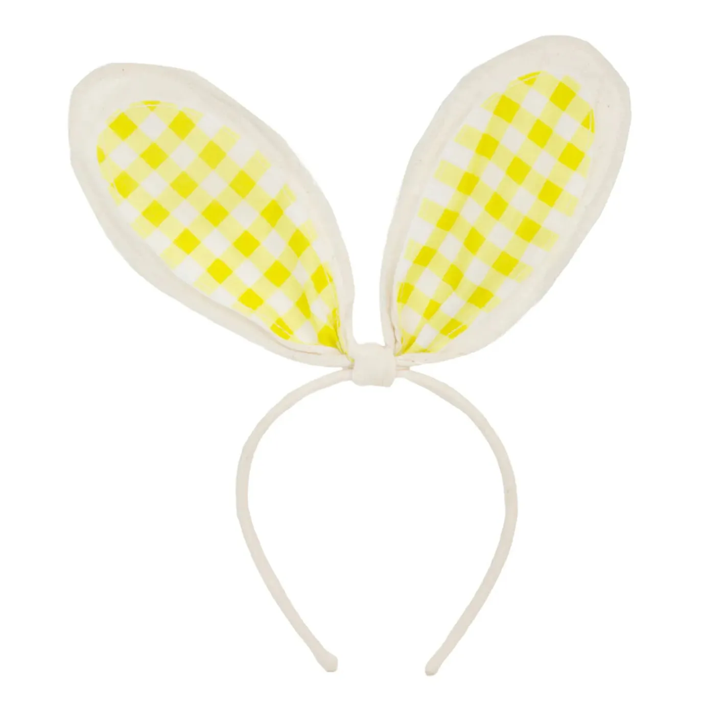 Talking Tables Yellow Gingham Bunny Ears Headband