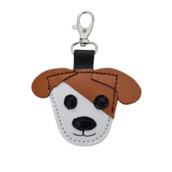 Zatchels Burnt Orange Cute Dog Leather Bag Charm