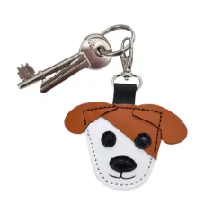 Zatchels Burnt Orange Cute Dog Leather Bag Charm