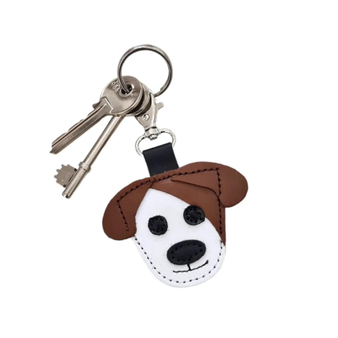 Zatchels Chestnut Cute Dog Leather Bag Charm