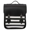 Zatchels Handmade Leather City Backpack - Gothic Black & White Stripe