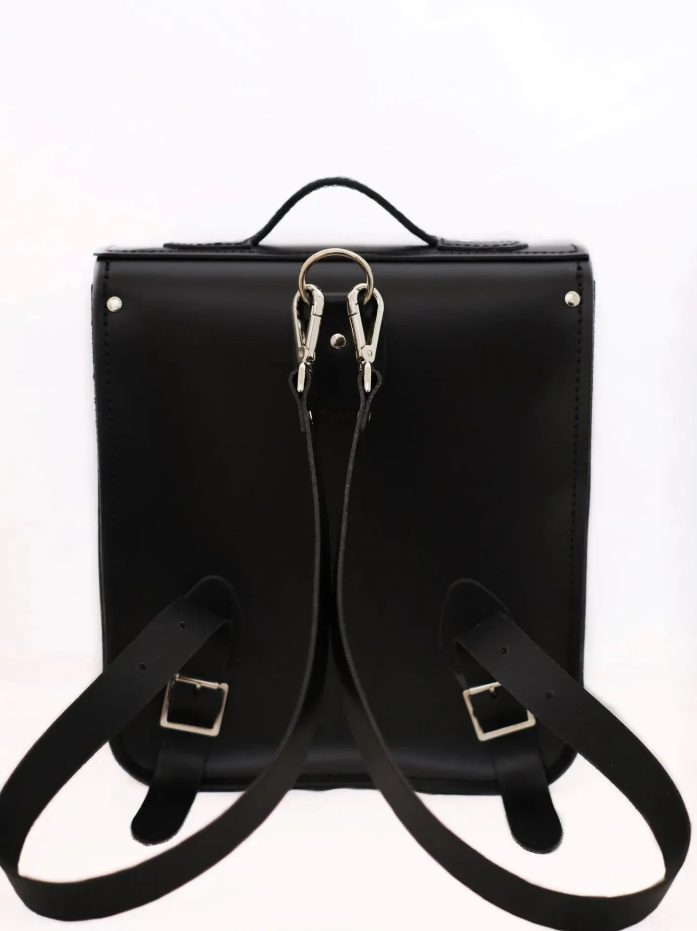 Zatchels Handmade Leather City Backpack - Gothic Black & White Stripe