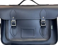 Zatchels Handmade Leather Classic Satchel - Navy Blue