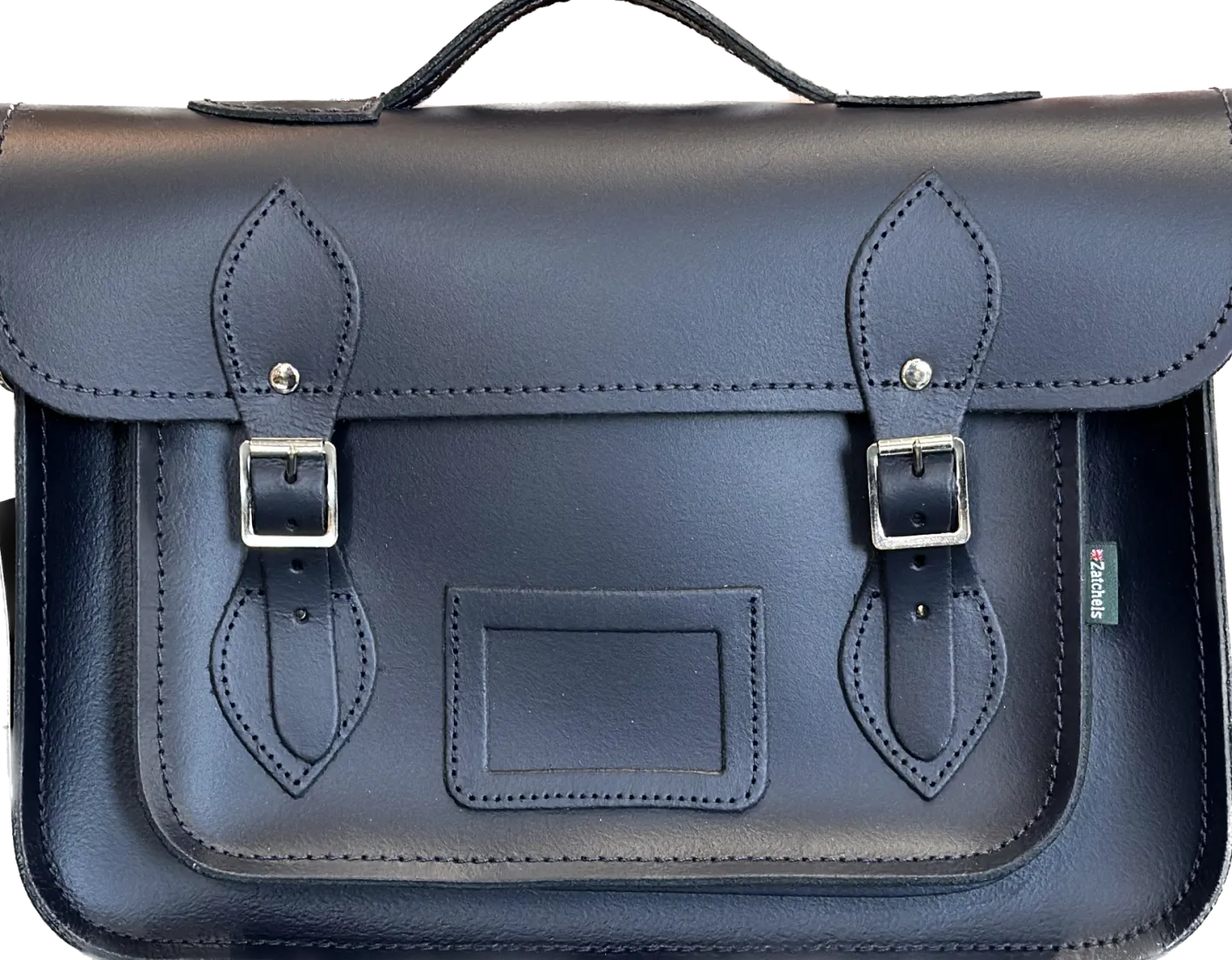 Zatchels Handmade Leather Classic Satchel - Navy Blue