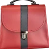 Zatchels Handmade Leather Kensington Handbag - Red with Navy Contrast