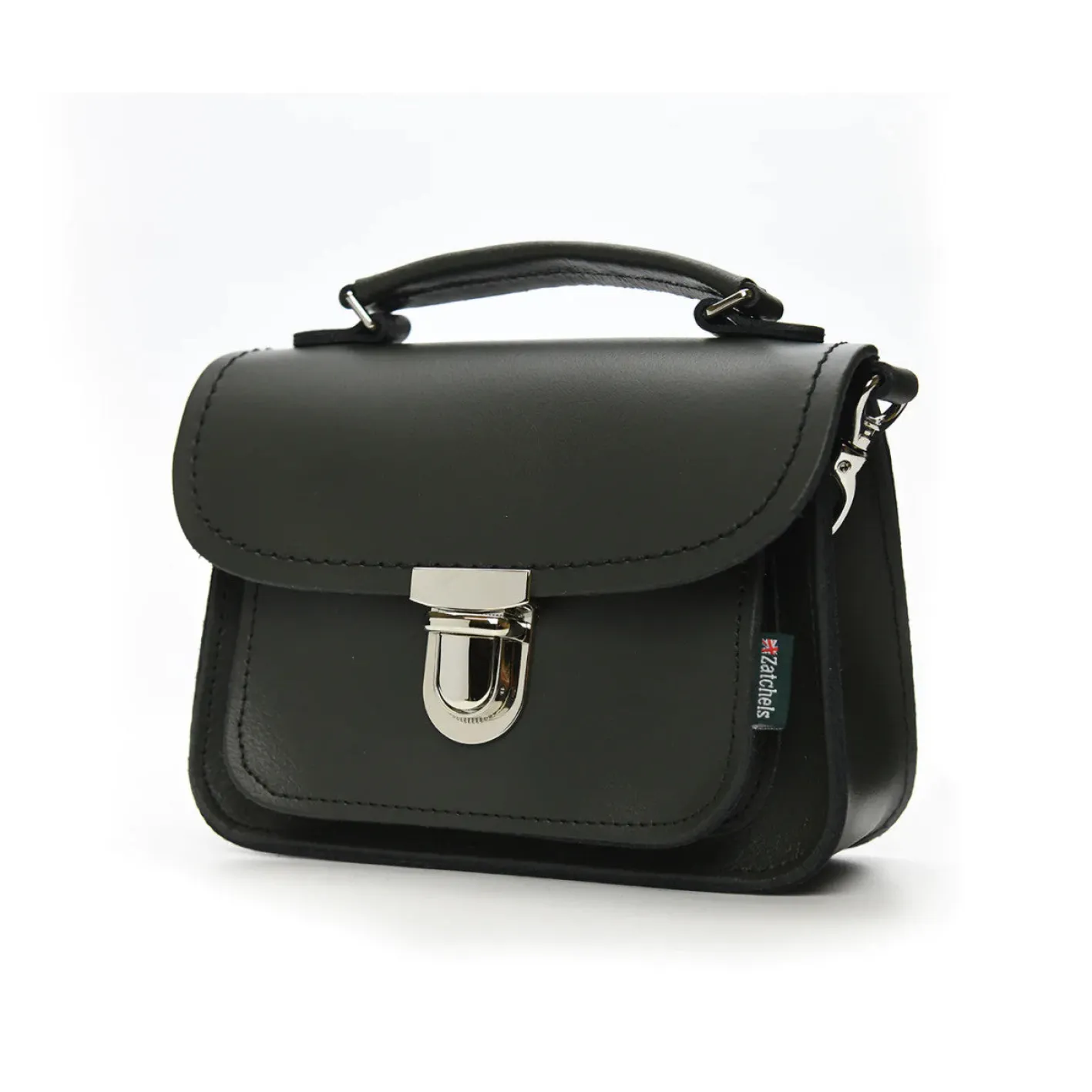 Zatchels Handmade Leather Luna Ivy Green Small Handbag