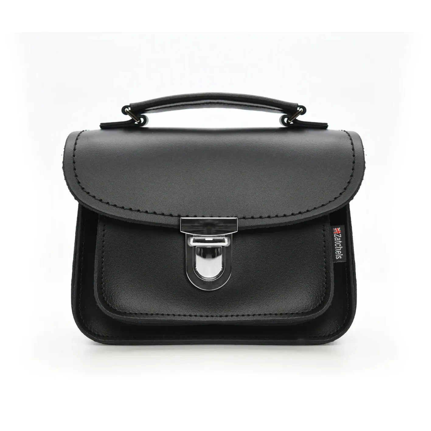Zatchels Handmade Leather Luna Black Small Handbag