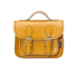 Zatchels Handmade Leather Micro Satchel - Yellow Ochre