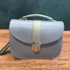 Zatchels Handmade Leather Olympia Bag - Lilac & Grey