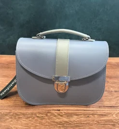 Zatchels Handmade Leather Olympia Bag - Lilac & Grey