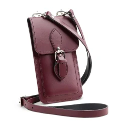 Zatchels Handmade Leather Phone Pouch - Marsala Red