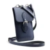 Zatchels Handmade Leather Phone Pouch - Navy Blue