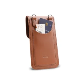Zatchels Handmade Leather Phone Pouch - Chestnut Brown