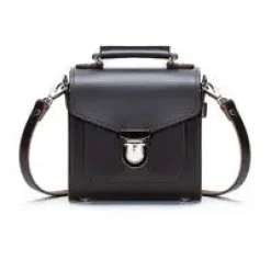 Zatchels Handmade Leather Sugarcube Dark Brown Small Handbag