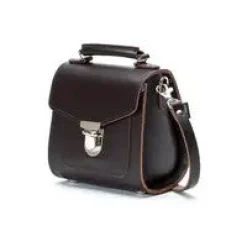 Zatchels Handmade Leather Sugarcube Dark Brown Small Handbag