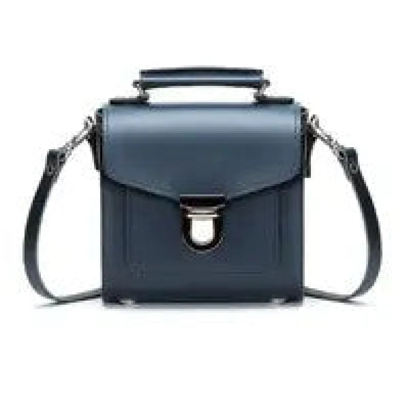 Zatchels Handmade Leather Sugarcube Plus Handbag - Navy