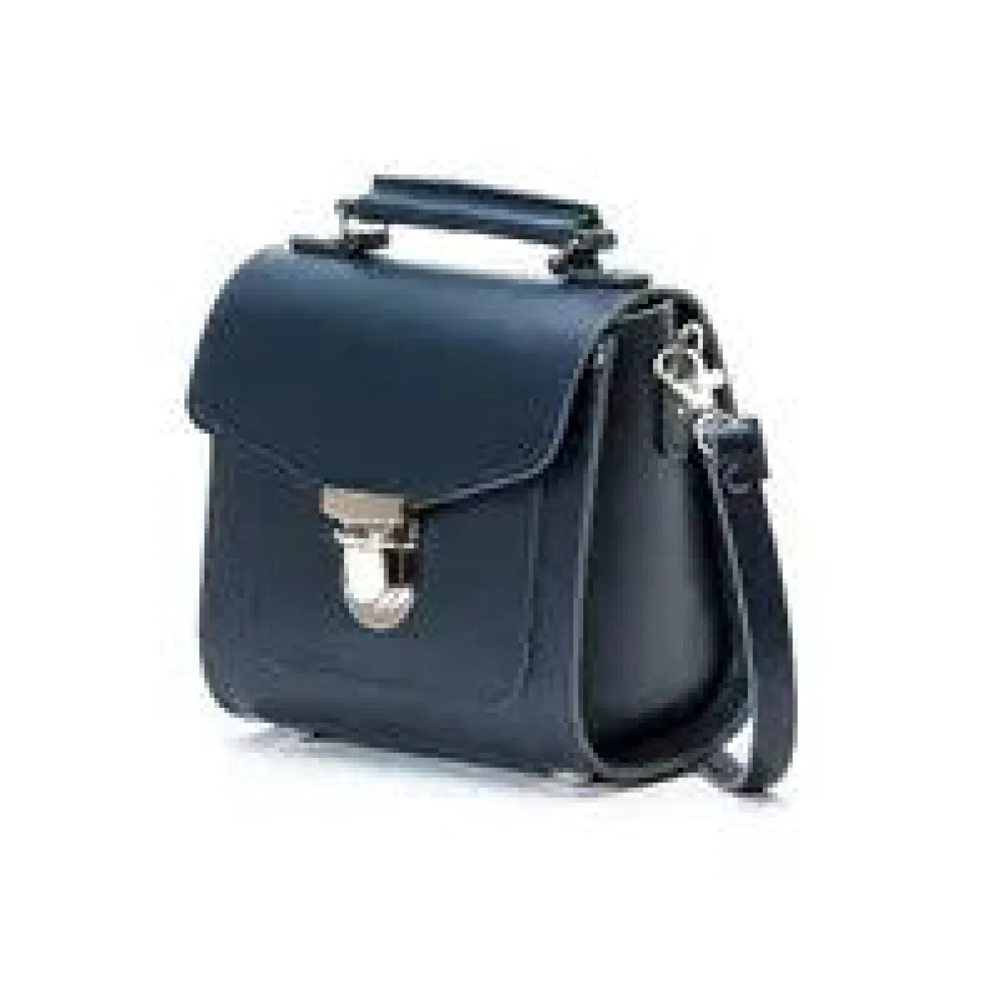 Zatchels Handmade Leather Sugarcube Plus Handbag - Navy