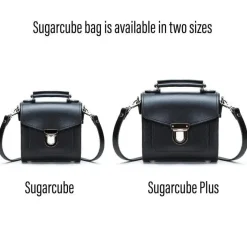 Zatchels Handmade Leather Sugarcube Black Small Handbag