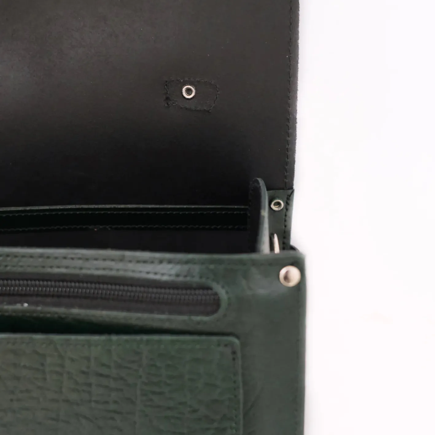 Zatchels Handmade Leather Sugarcube Grande Executive British Racing Green Handbag