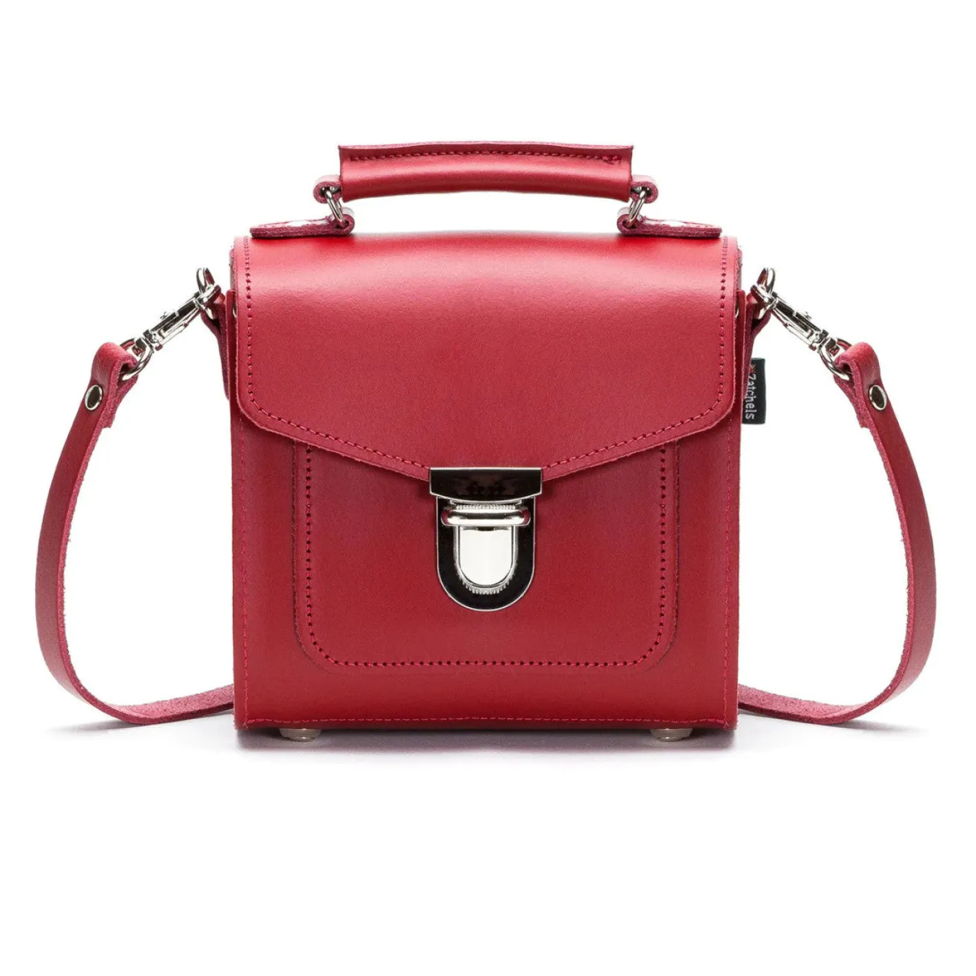Zatchels Handmade Leather Sugarcube Plus Handbag - Red