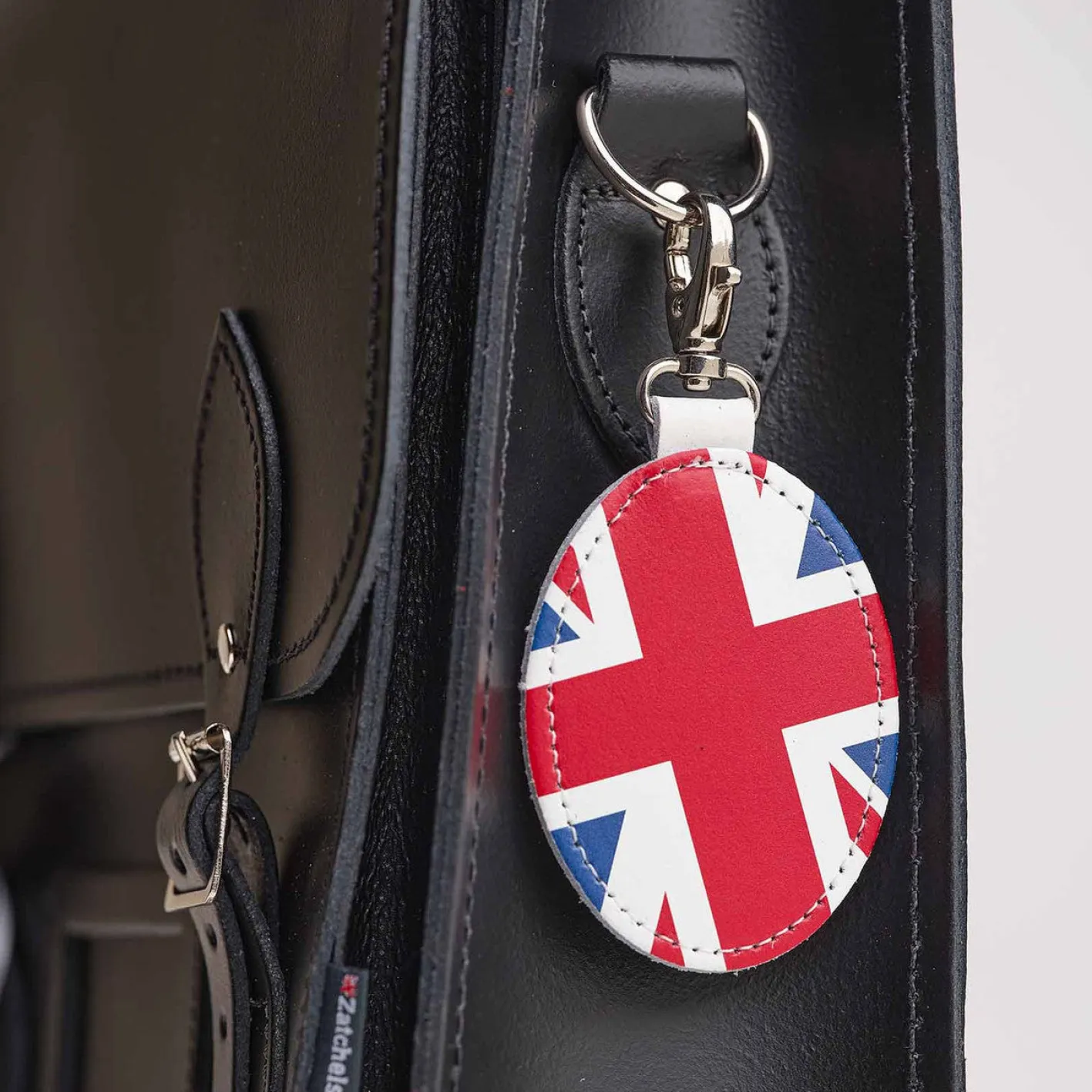Zatchels Union Jack Oval Leather Bag Charm